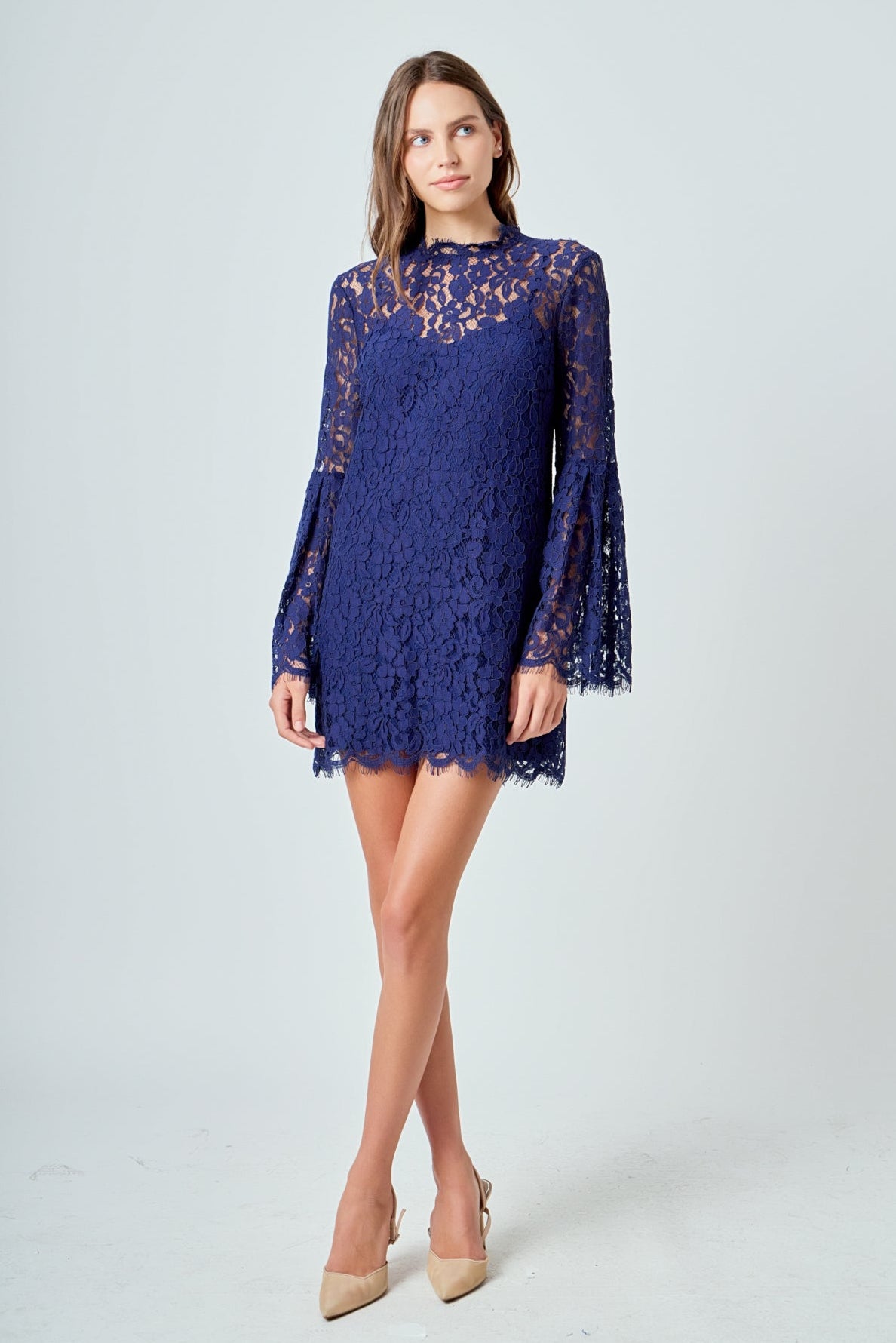 Bell Sleeve Lace Dress