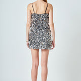 Stretched Sequined Mini Skirt