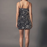 Stretched Sequined Mini Skirt