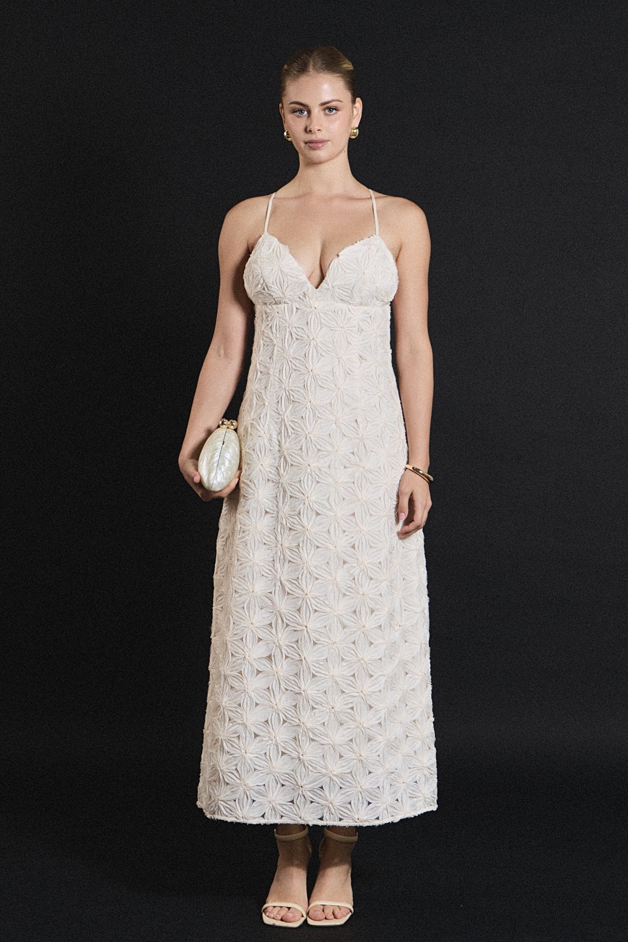 Spaghetti Strap Lace Midi Dress