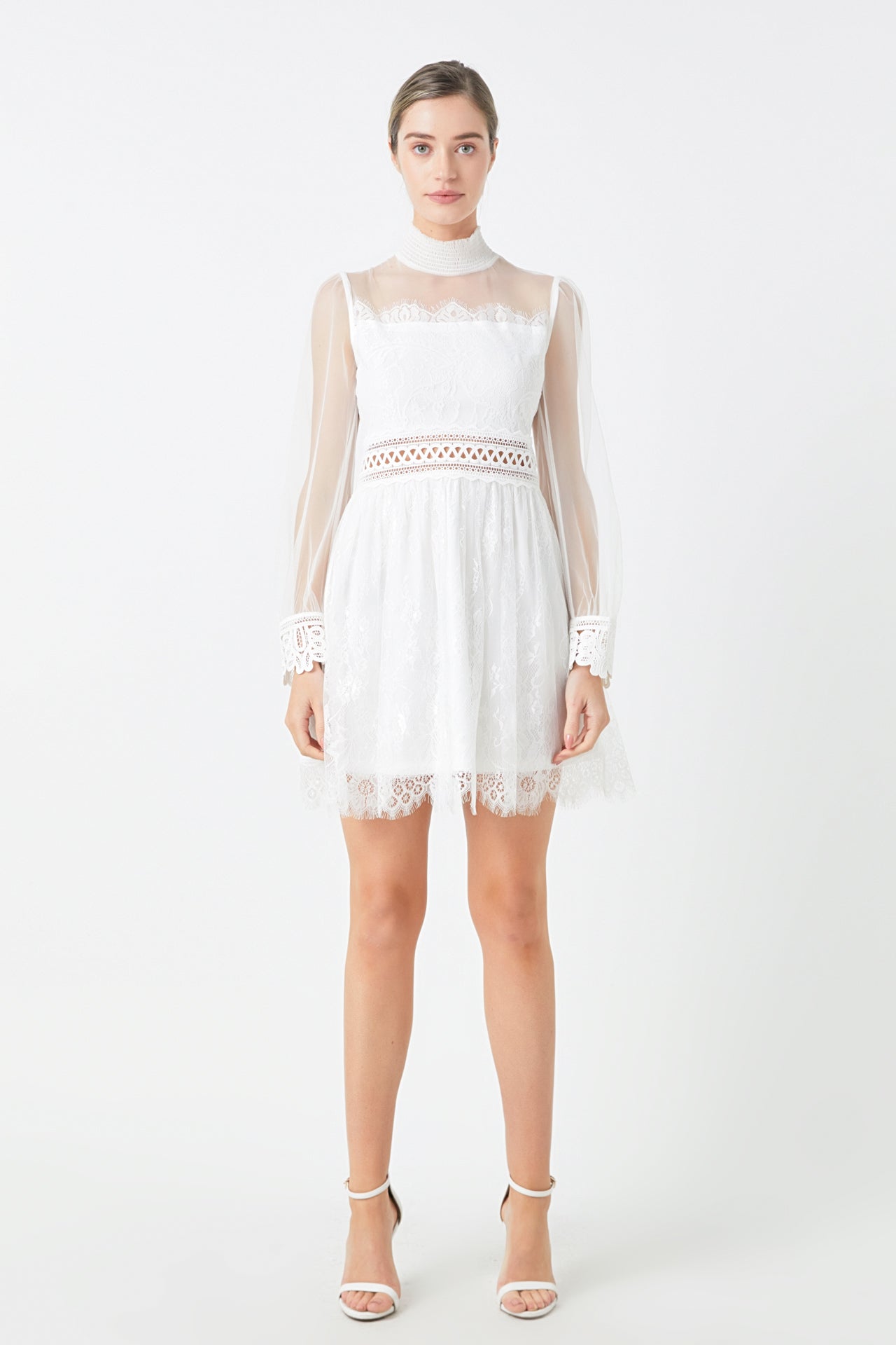 Long Sleeve Lace Mini Dress