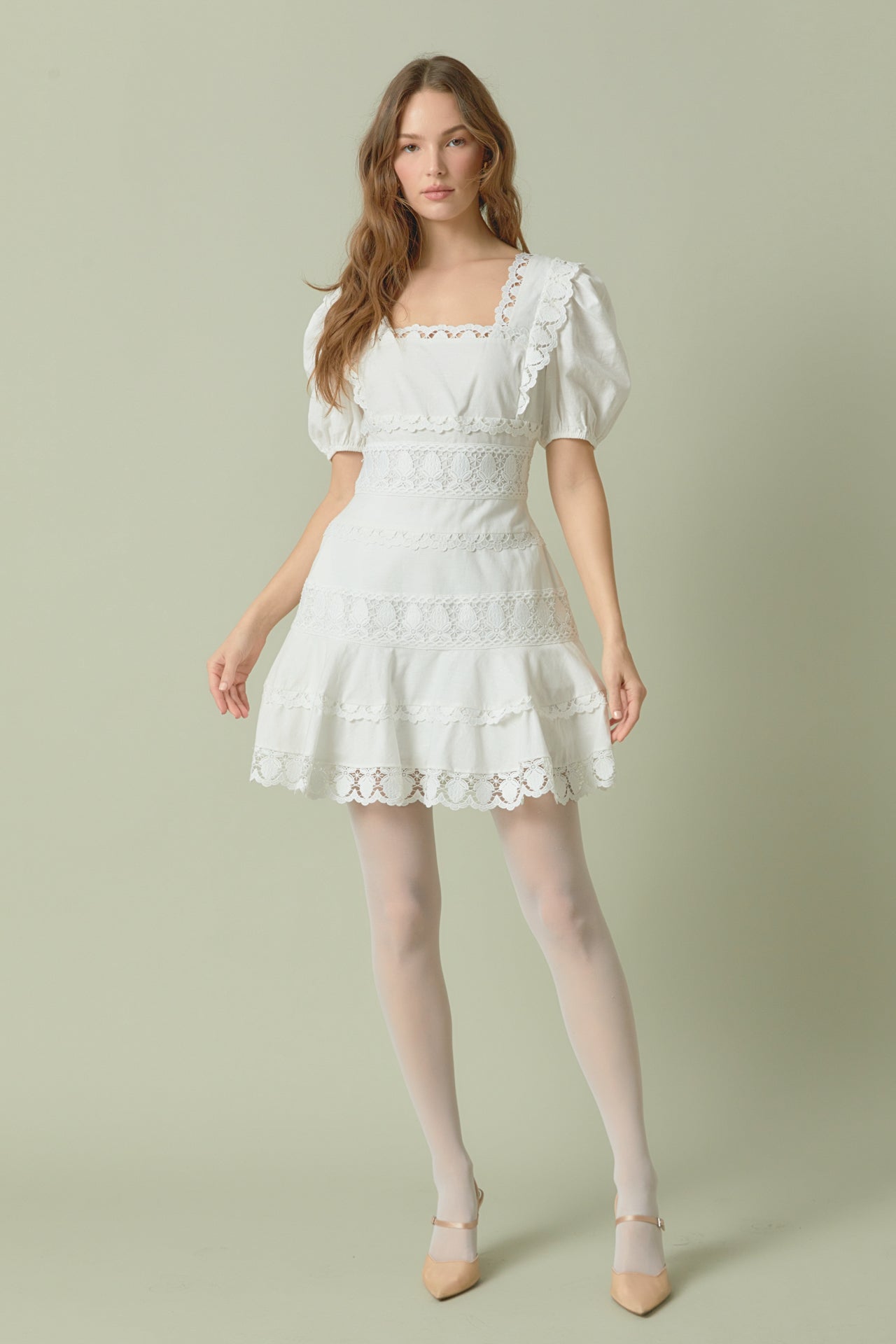 Lace Fit-and-Flare Mini Dress