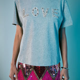 Love Jewel Embroidered Patch Top