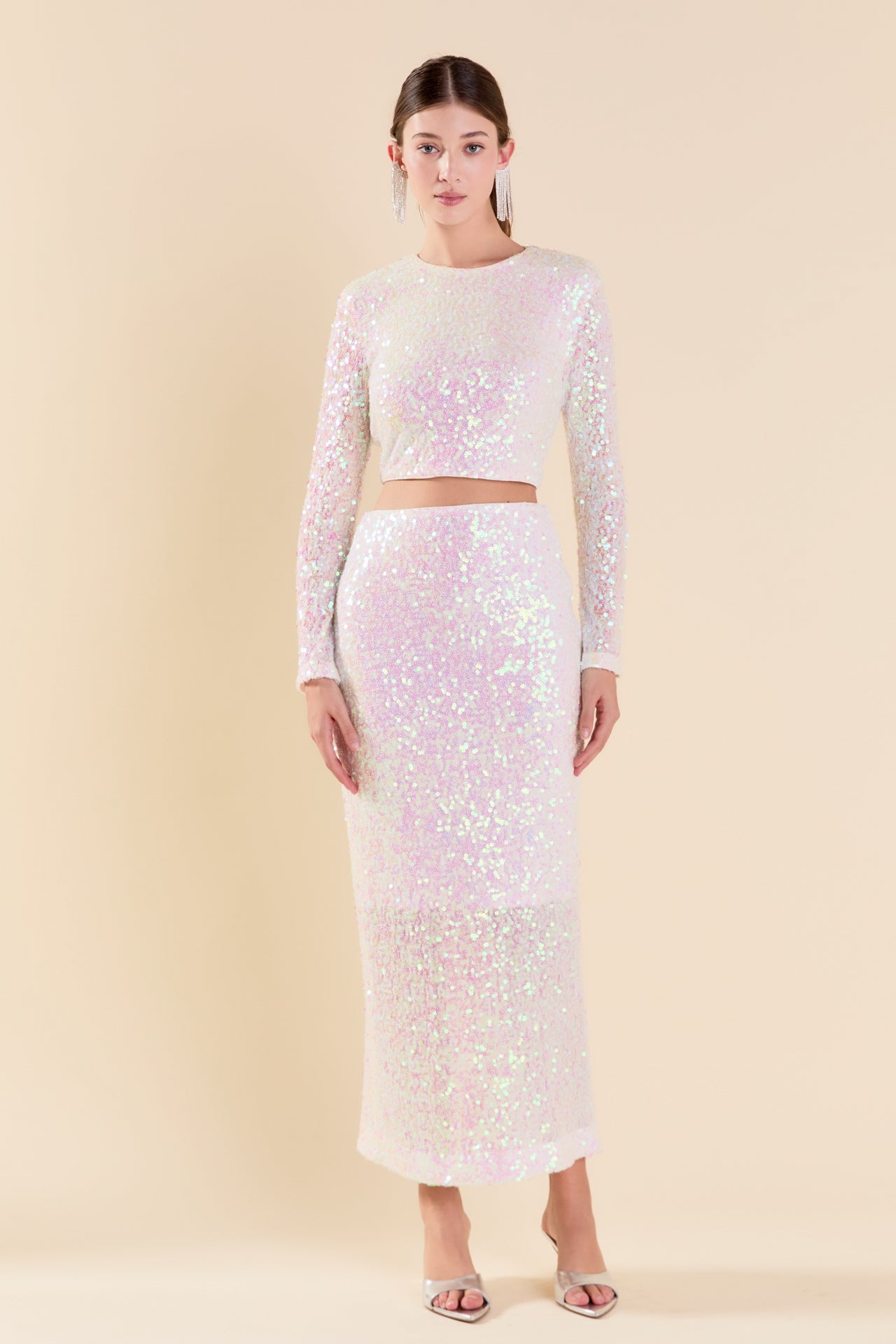 Sequined Open Back Top