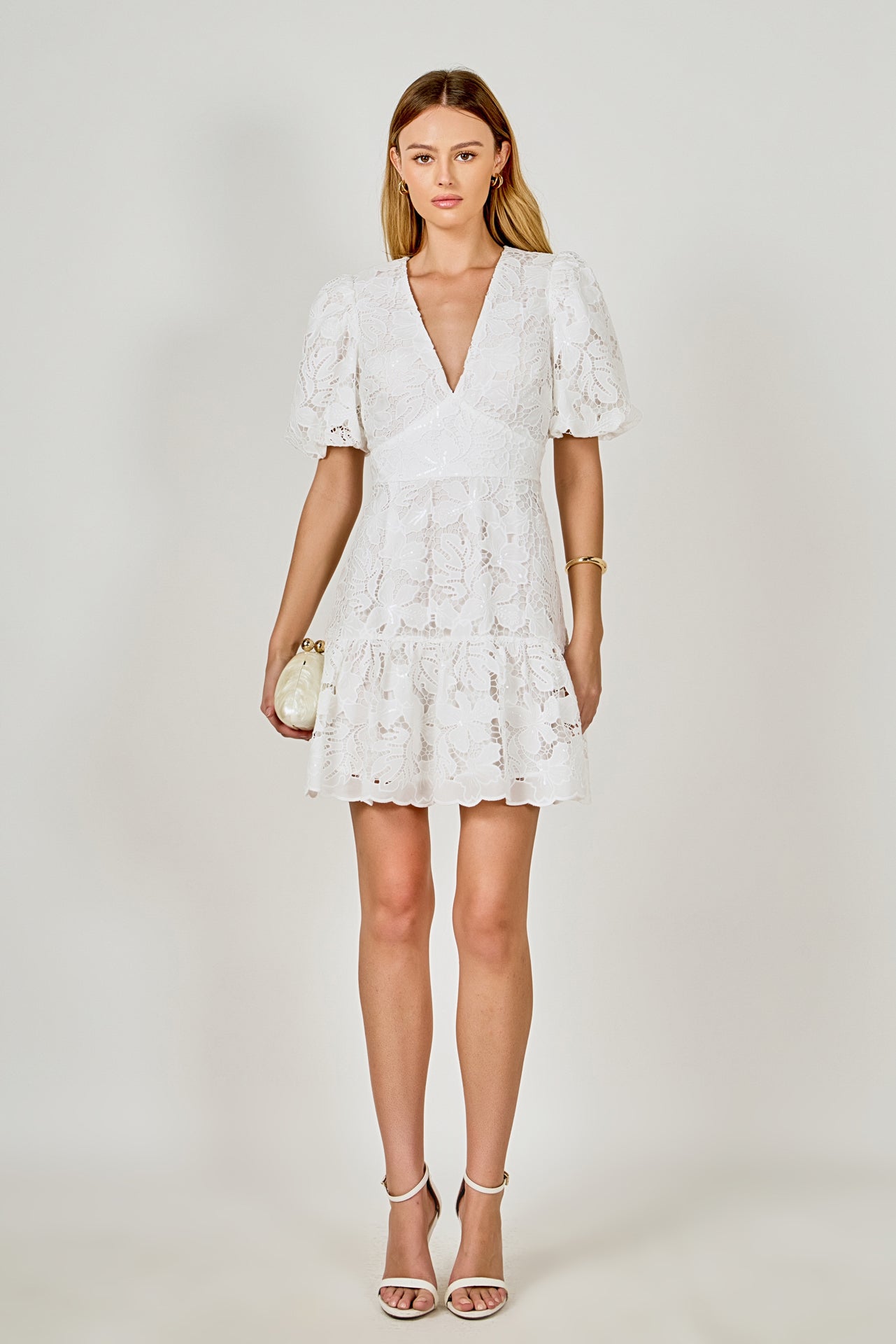 Sequins Lace Mini Dress