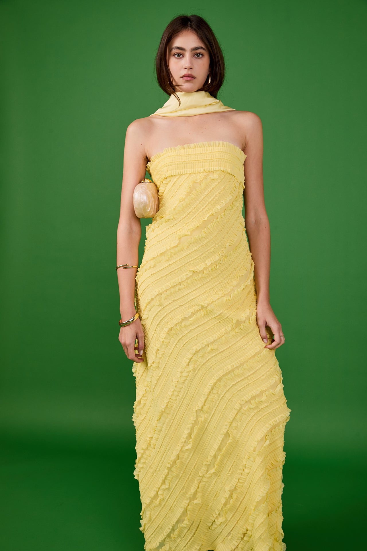 Juliette Strapless Ruffled Maxi Dress