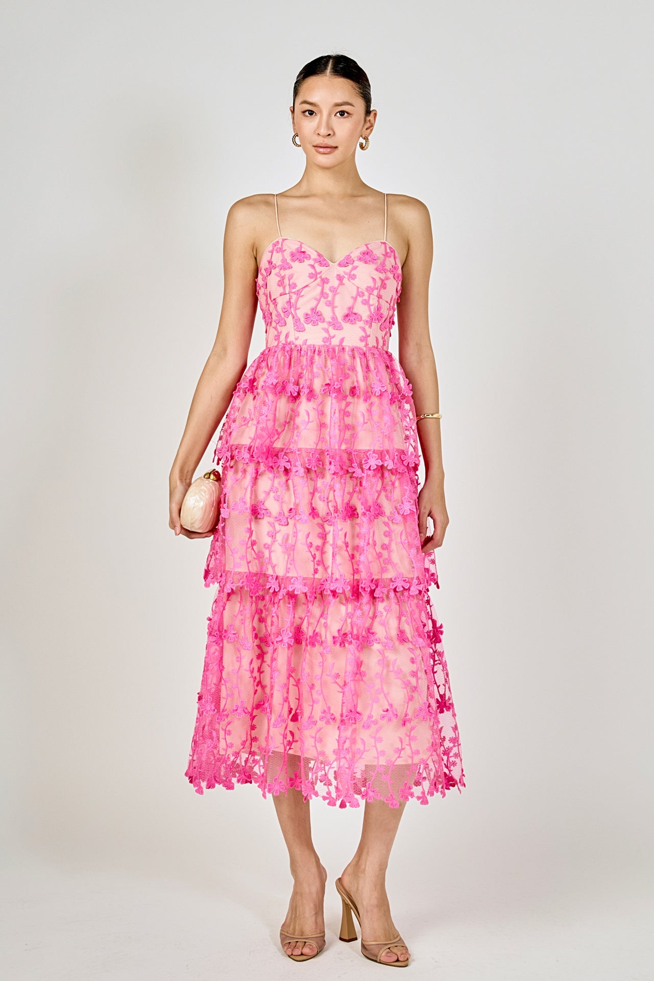 Crochet Layered Midi Dress