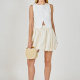 Tara Button Up Cotton Linen Vest
