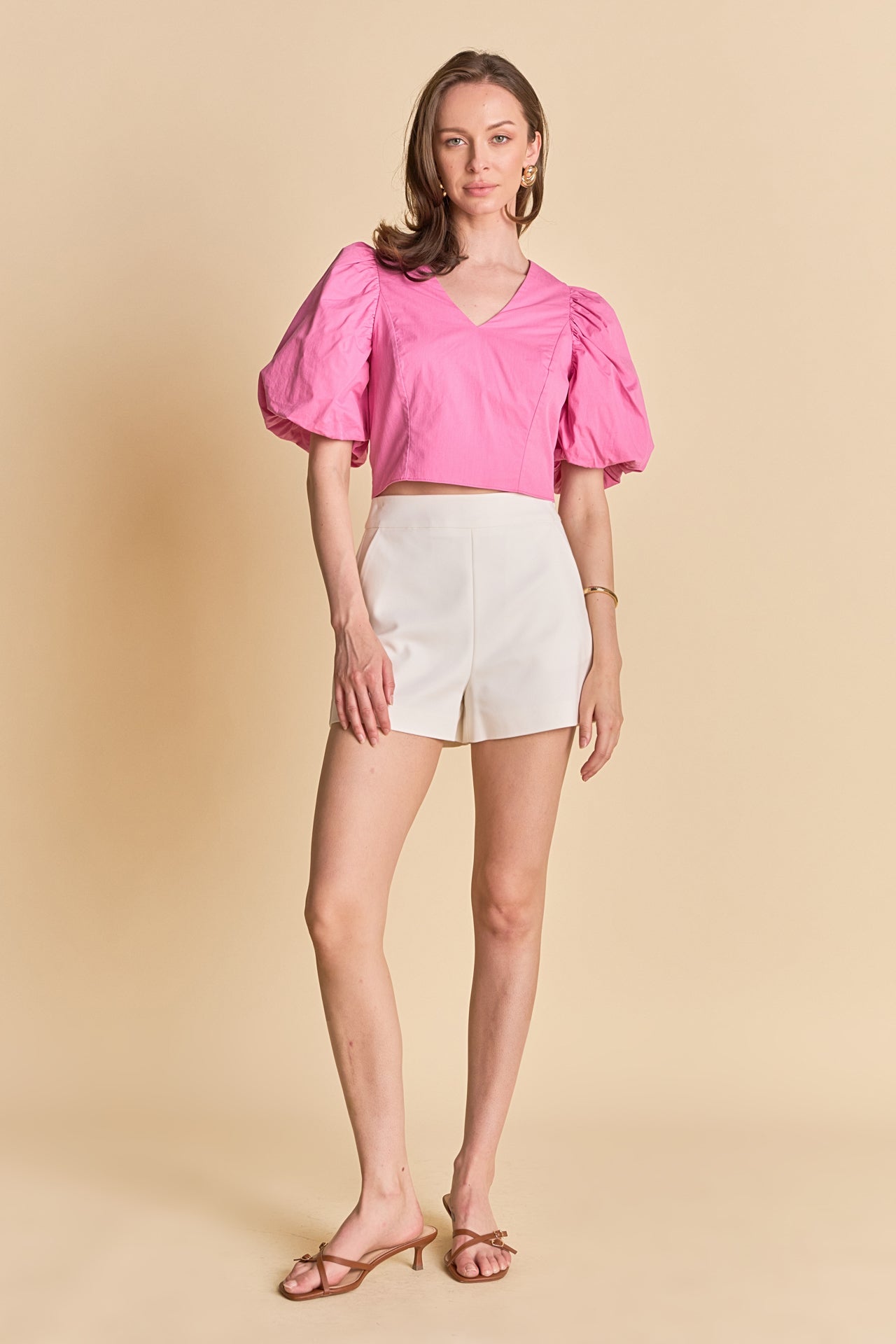 Puff Sleeve Crop Top